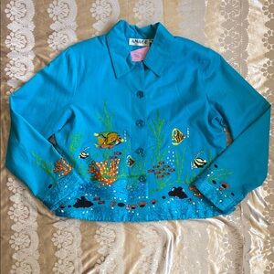 Anage Blue Embroidered Jacket